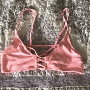 Striped and strappy bikini top